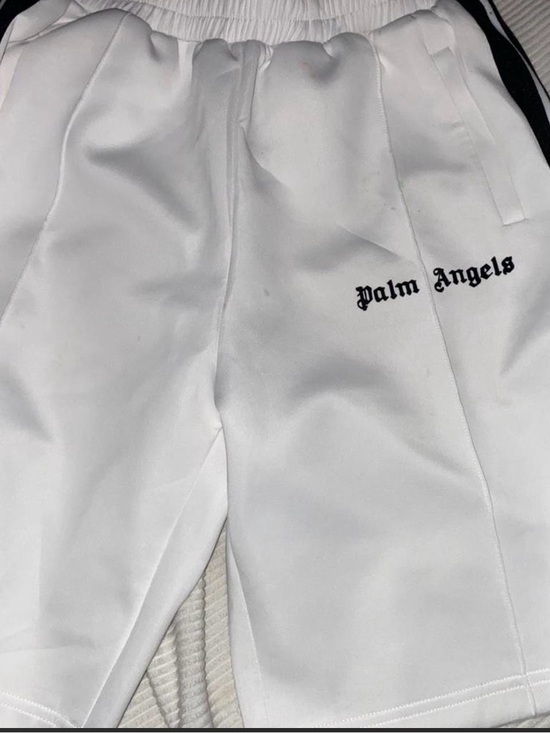 Palm Angels Other - Palm Angels White Shorts with Black Logo Detail